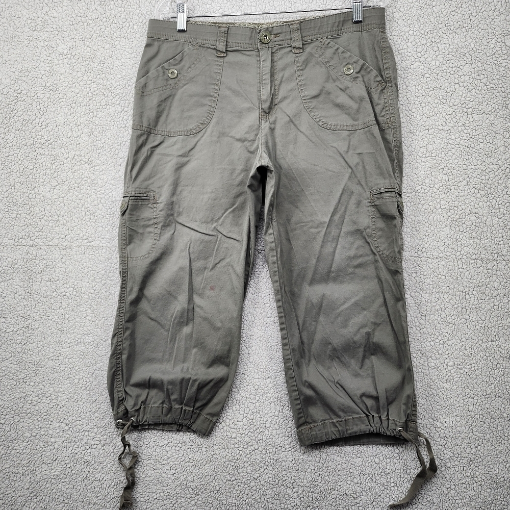 Gloria Vanderbilt Shorts Womens 10 Cargo Capris Gray Pockets Vintage Camping